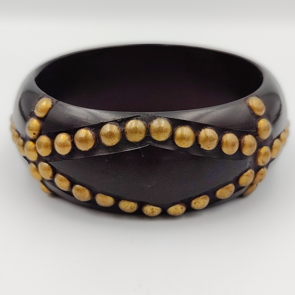 Vintage Art Deco Bakelite Studded Bandle Bracelet